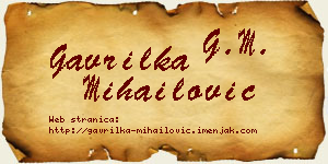 Gavrilka Mihailović vizit kartica